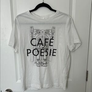 H&M White Crewneck Tee with Black Detail